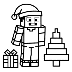 Dibujo Fácil de Navidad Minecraft