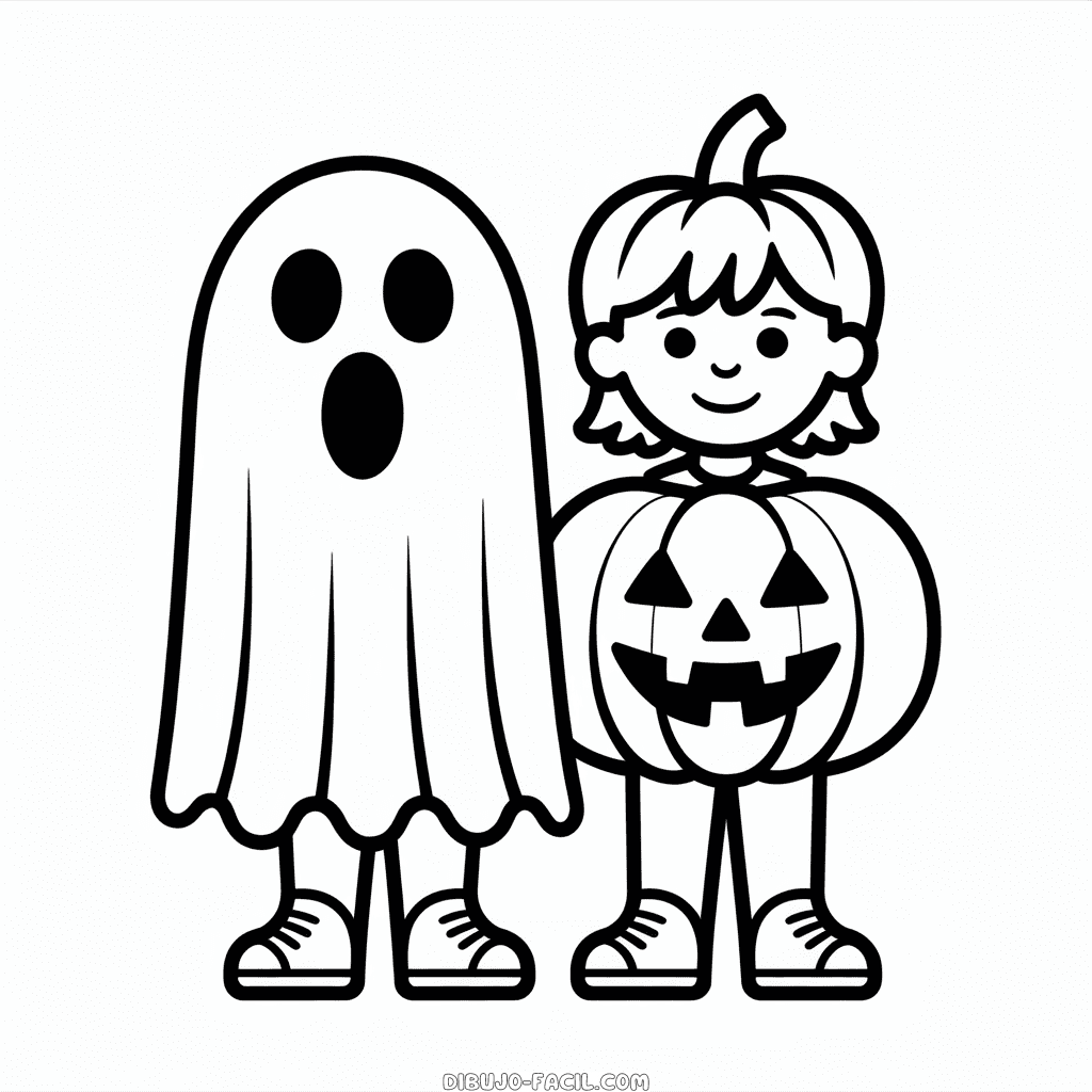 Dibujo Fácil de Niños de Halloween