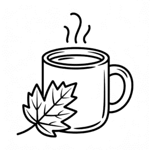 Dibujo Fácil de Otoño Acogedor