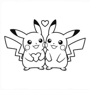Dibujo Fácil de Pareja de Pikachu