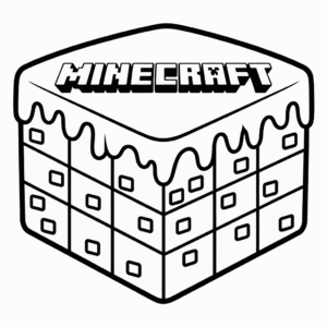 Dibujo Fácil de Pastel de Minecraft