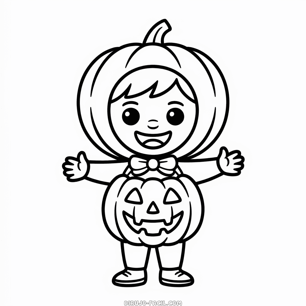 Dibujo Fácil de Personaje Halloween Bonito