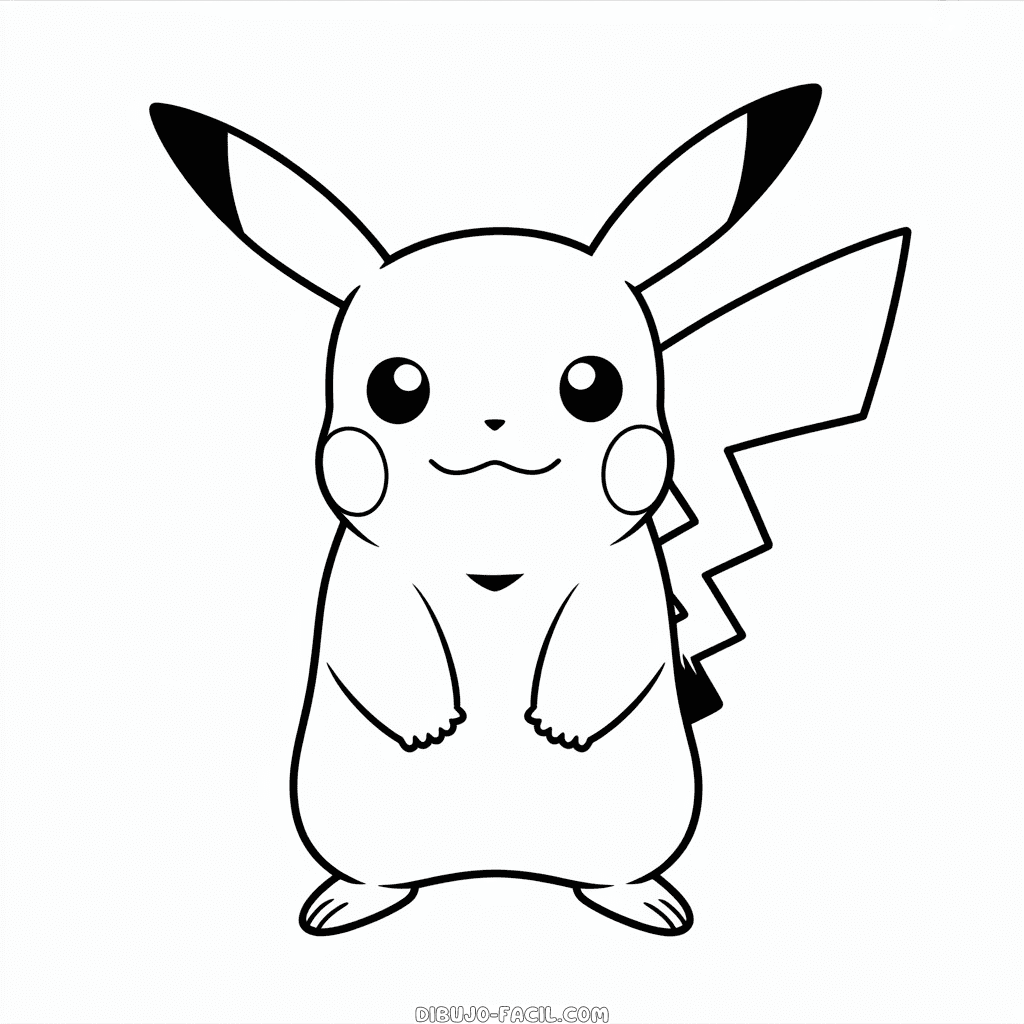 Dibujo Fácil de Pikachu Básico