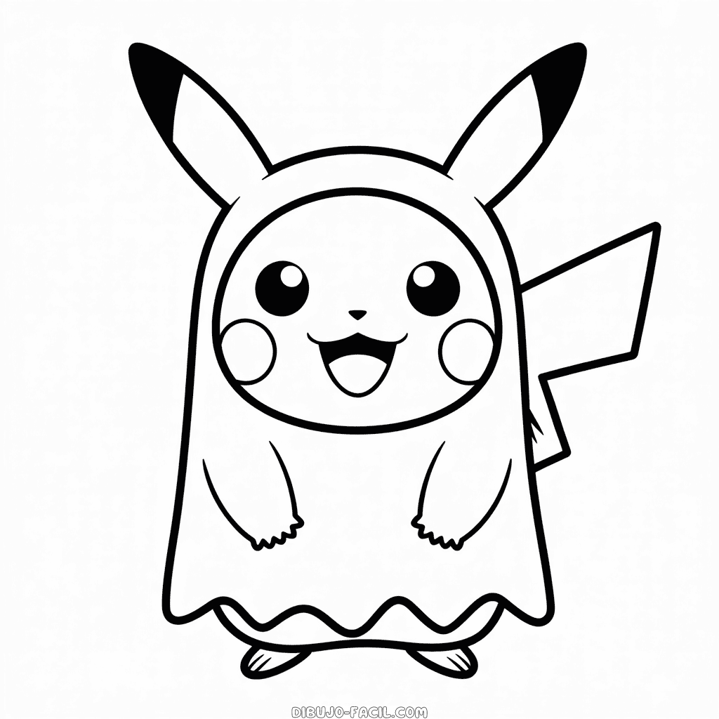 Dibujo Fácil de Pikachu de Halloween