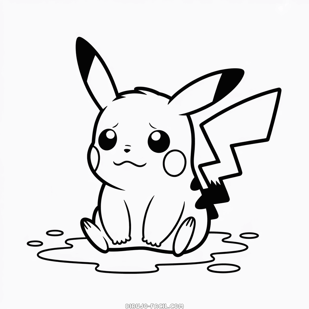 Dibujo Fácil de Pikachu Llorando
