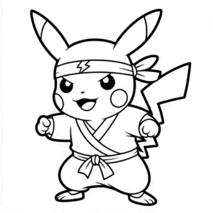 Dibujo Fácil de Pikachu Ninja