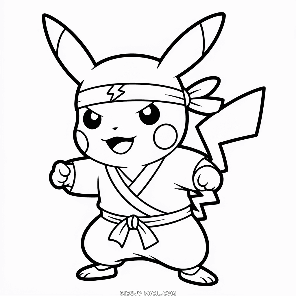 Dibujo Fácil de Pikachu Ninja