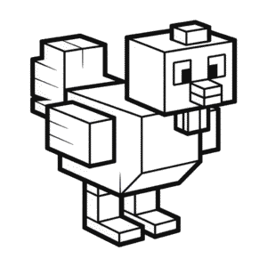 Dibujo Fácil de Pollo de Minecraft