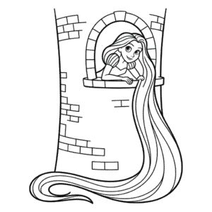 Dibujo Fácil de Rapunzel en Torre
