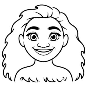 Dibujo Fácil de Rostro de Moana