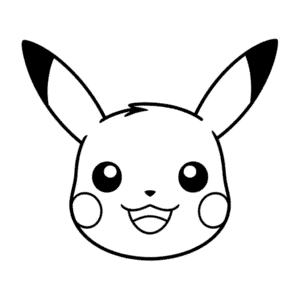 Dibujo Fácil de Rostro de Pikachu