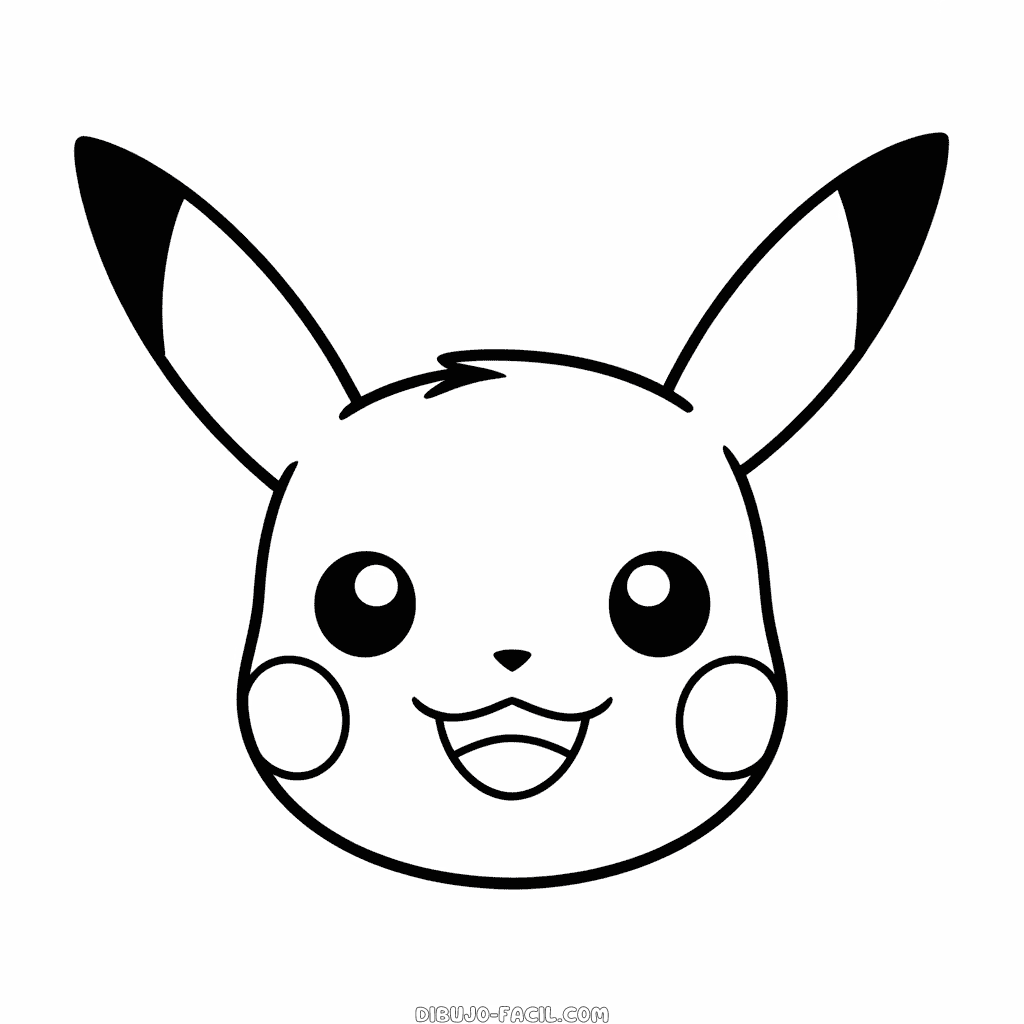 Dibujo Fácil de Rostro de Pikachu