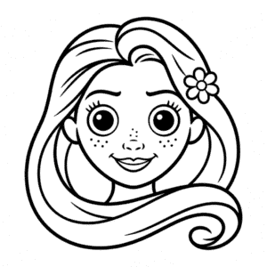 Dibujo Fácil de Rostro de Rapunzel
