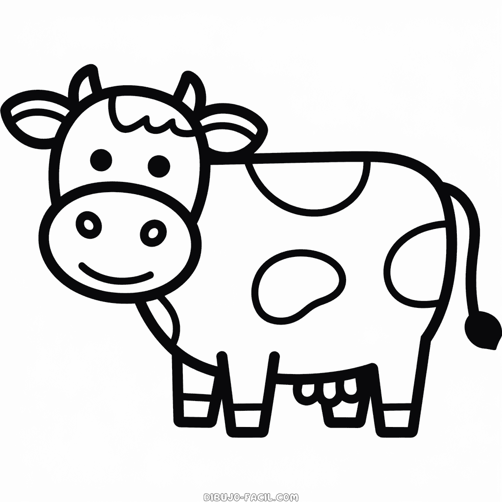 Dibujo Fácil de Vaca bonita