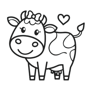 Dibujo Fácil de Vaca con lazo