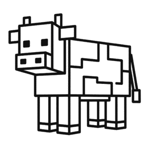 Dibujo Fácil de Vaca de Minecraft
