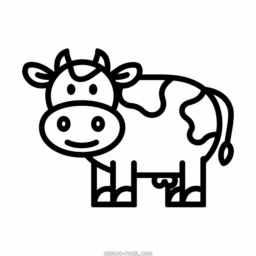 Dibujo Fácil de Vaca esponjosa