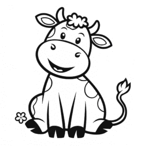 Dibujo Fácil de Vaca sentada