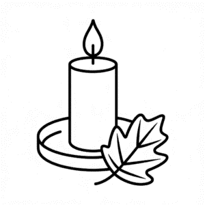 Dibujo Fácil de Vela de Otoño