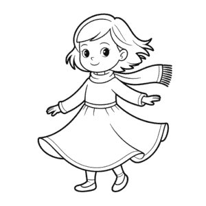 Dibujo Fácil de Vestido de Otoño