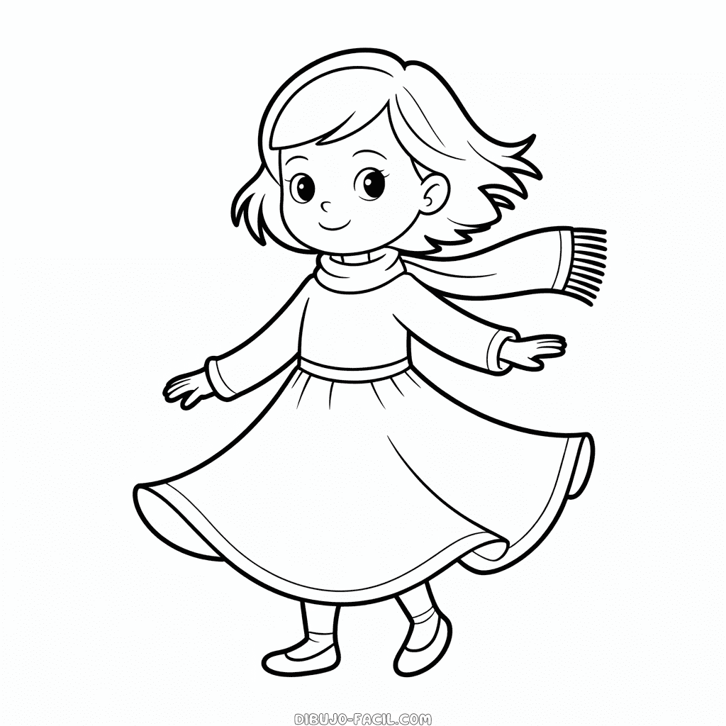 Dibujo Fácil de Vestido de Otoño