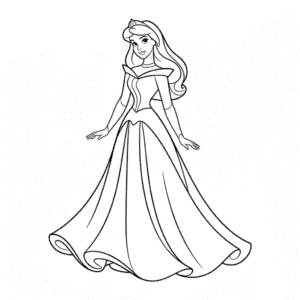 Dibujo Fácil de Vestido de Princesa Disney