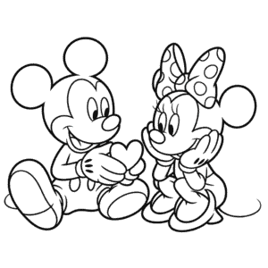 Dibujo Fácil de Adorables Mickey y Minnie