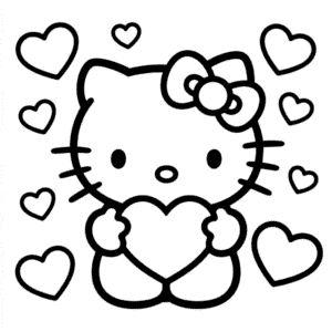 Dibujo Fácil de Amor de Hello Kitty