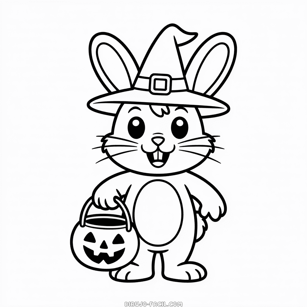 Dibujo Fácil de Animal Lindo de Halloween