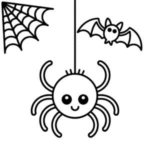 Dibujo Fácil de Araña de Halloween Bonita