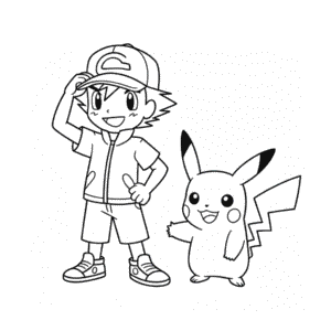 Dibujo Fácil de Ash Ketchum y Pikachu