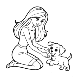 Dibujo Fácil de Barbie y Cachorro