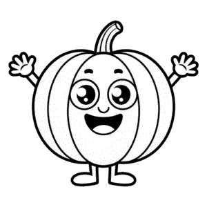 Dibujo Fácil de Calabaza de Dibujos Animados Halloween