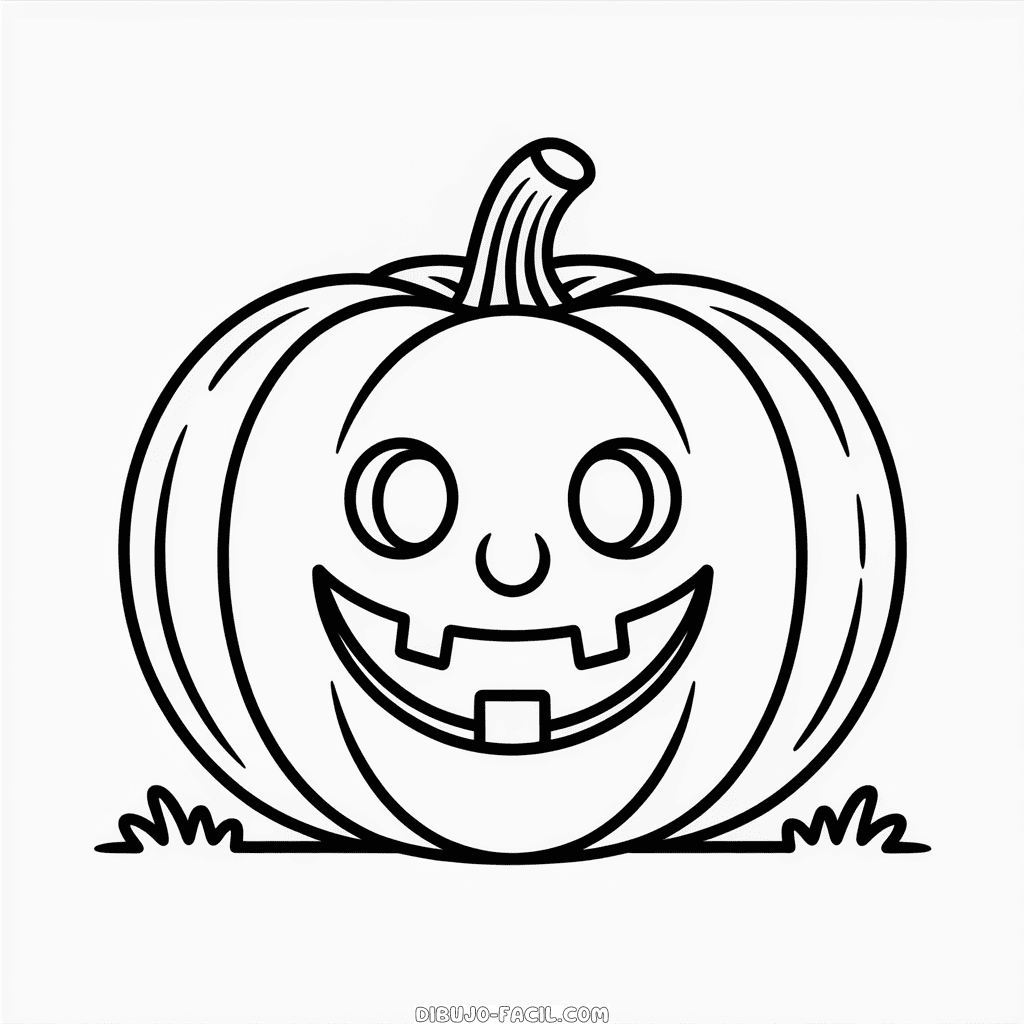 Dibujo Fácil de Calabaza de Otoño