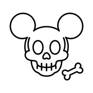 Dibujo Fácil de Calavera de Mickey