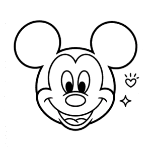 Dibujo Fácil de Cara de Mickey