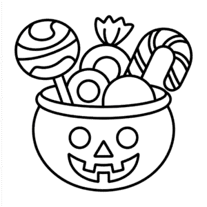 Dibujo Fácil de Cesta de Halloween