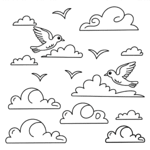 Dibujo Fácil de Cielo de Otoño