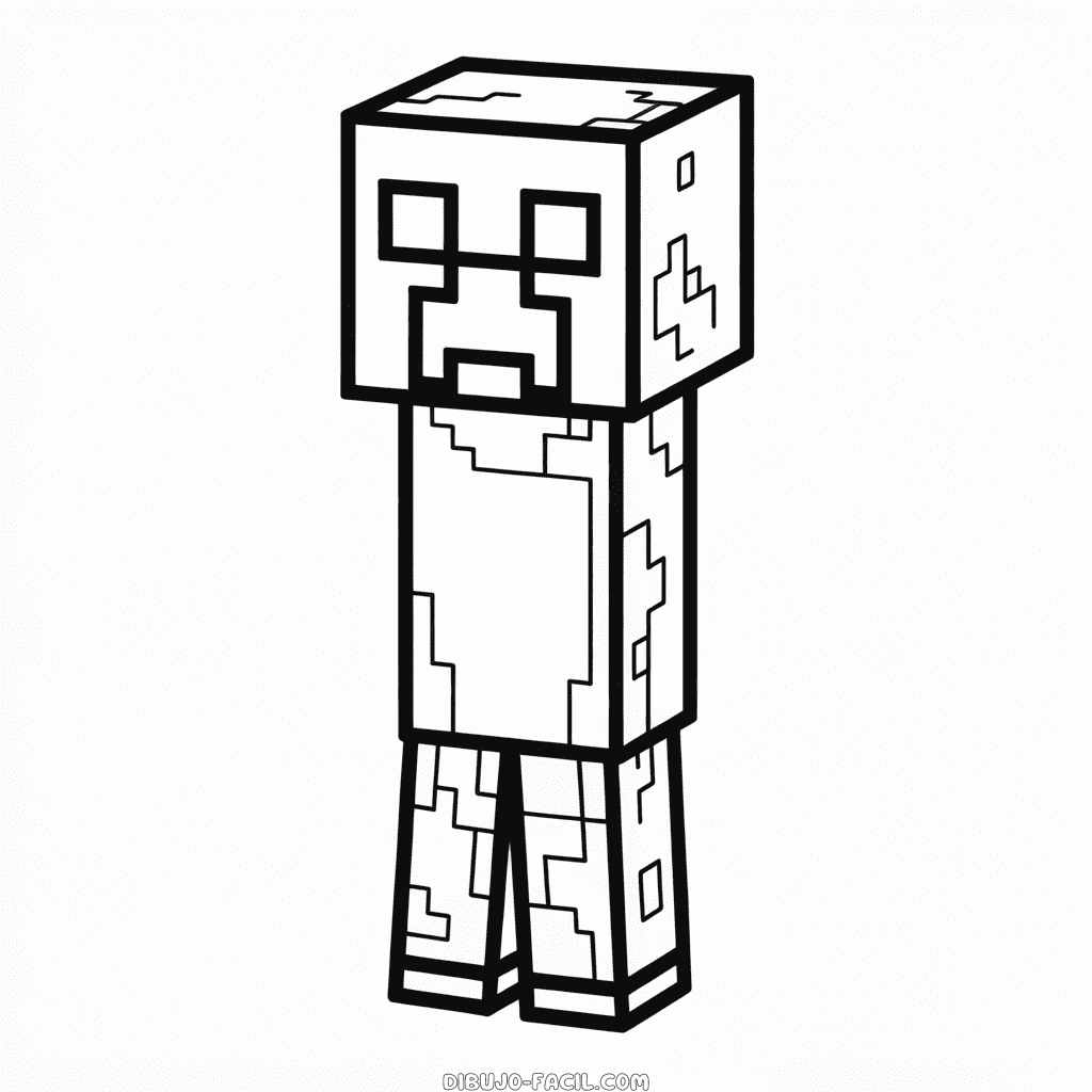 Dibujo Fácil de Creeper Minecraft