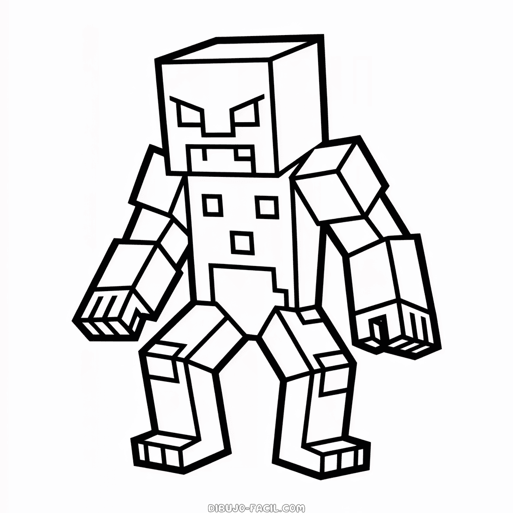 Dibujo Fácil de Criatura de Minecraft