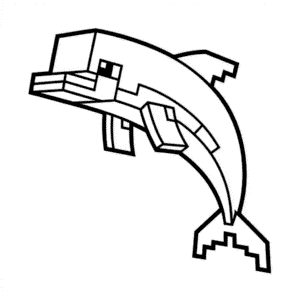 Dibujo Fácil de Delfín de Minecraft