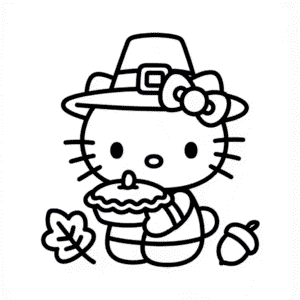 Dibujo Fácil de Día de Acción de Gracias con Hello Kitty