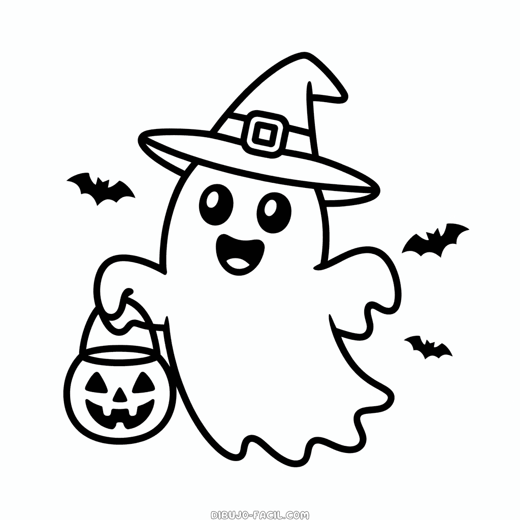 Dibujo Fácil de Dibujo Animado Lindo de Halloween