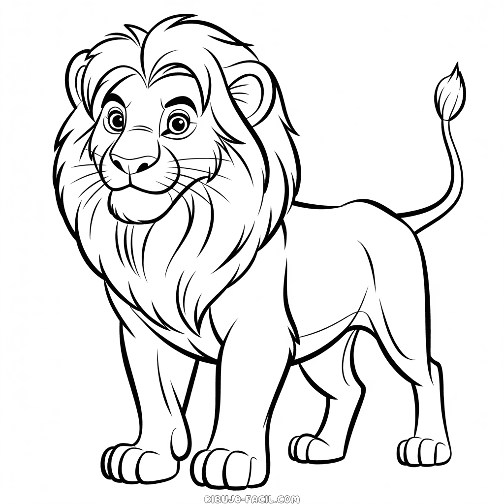 Dibujo Fácil de Dibujo Realista de El Rey León con Lápiz