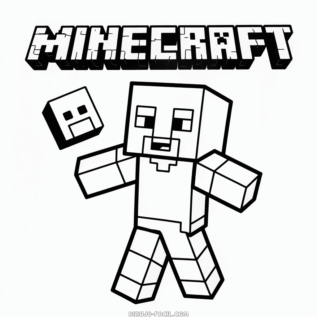 Dibujo Fácil de Dibujos Animados de Minecraft