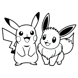 Dibujo Fácil de Eevee y Pikachu