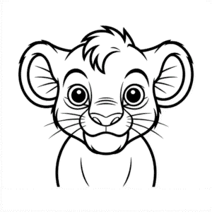 Dibujo Fácil de El Rey León Cara