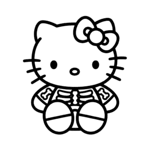 Dibujo Fácil de Esqueleto de Hello Kitty
