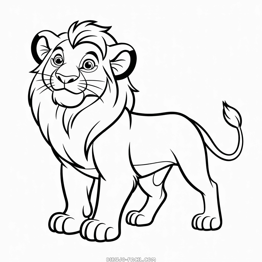Dibujo Fácil de Esquema de El Rey León