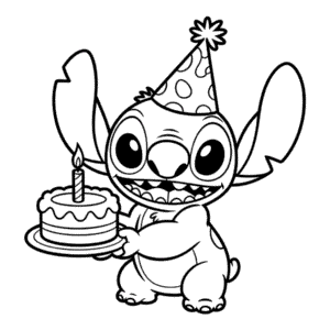 Dibujo Fácil de Feliz Cumpleaños Stitch